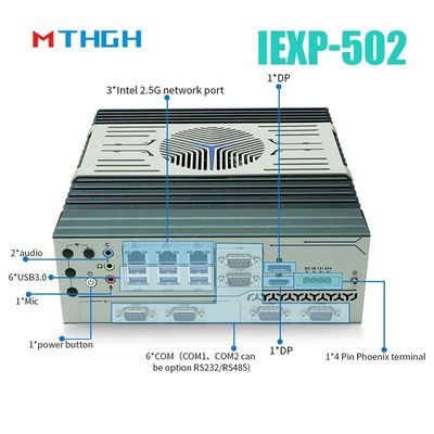 IEXP-502 كمبيوتر صناعي صغير مع فتحة توسيع PCIe صغيرة نظام تشغيل ويندوز / لينكس