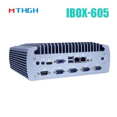 إنتل كور I5-8500T هيكل الألومنيوم حاسوب صناعي مصغر ، IBOX-605