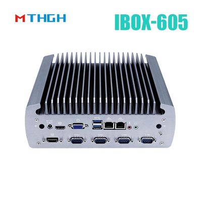 إنتل كور I5-8500T هيكل الألومنيوم حاسوب صناعي مصغر ، IBOX-605