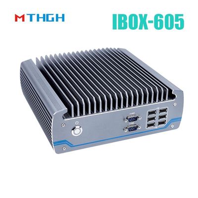 إنتل كور I5-8500T هيكل الألومنيوم حاسوب صناعي مصغر ، IBOX-605