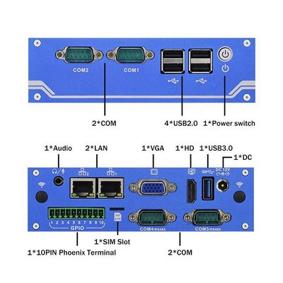 نانو تيتانيوم رمادى ميني كمبيوتر صناعي N11 DC 12V مدخل 2XIntel I210-AT/I211-AT 1000M
