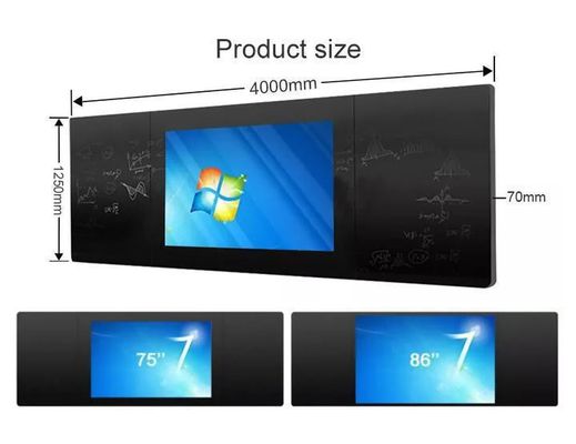 لوحة سوداء رقمية ذكية ذات نسبة طول 75 بوصة 16 9 مع معالج I7 وواجهة USB2.0