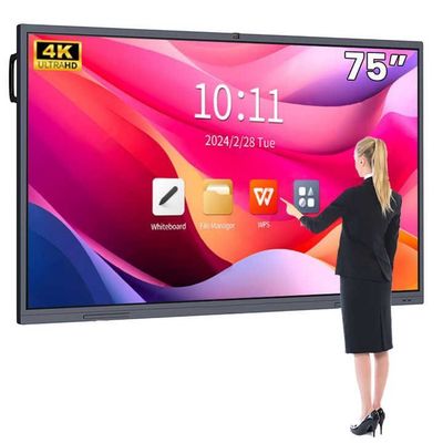4K HD المدرسة اللوحة البيضاء التفاعلية Android13 8 128G Win10 نظام مزدوج شاشة لمس