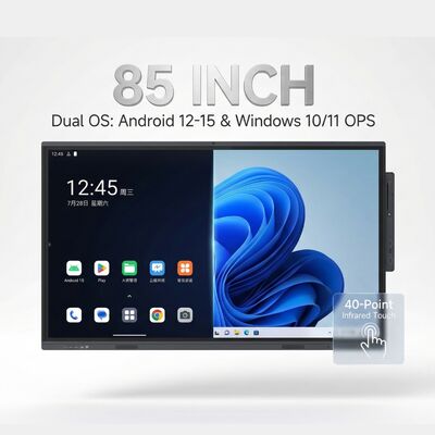 لوح أبيض تفاعلي بشاشة تعمل باللمس يوفر شعورًا طبيعيًا بالكتابة وسطحًا مضادًا للوهج مع حماية من الزجاج المقوى